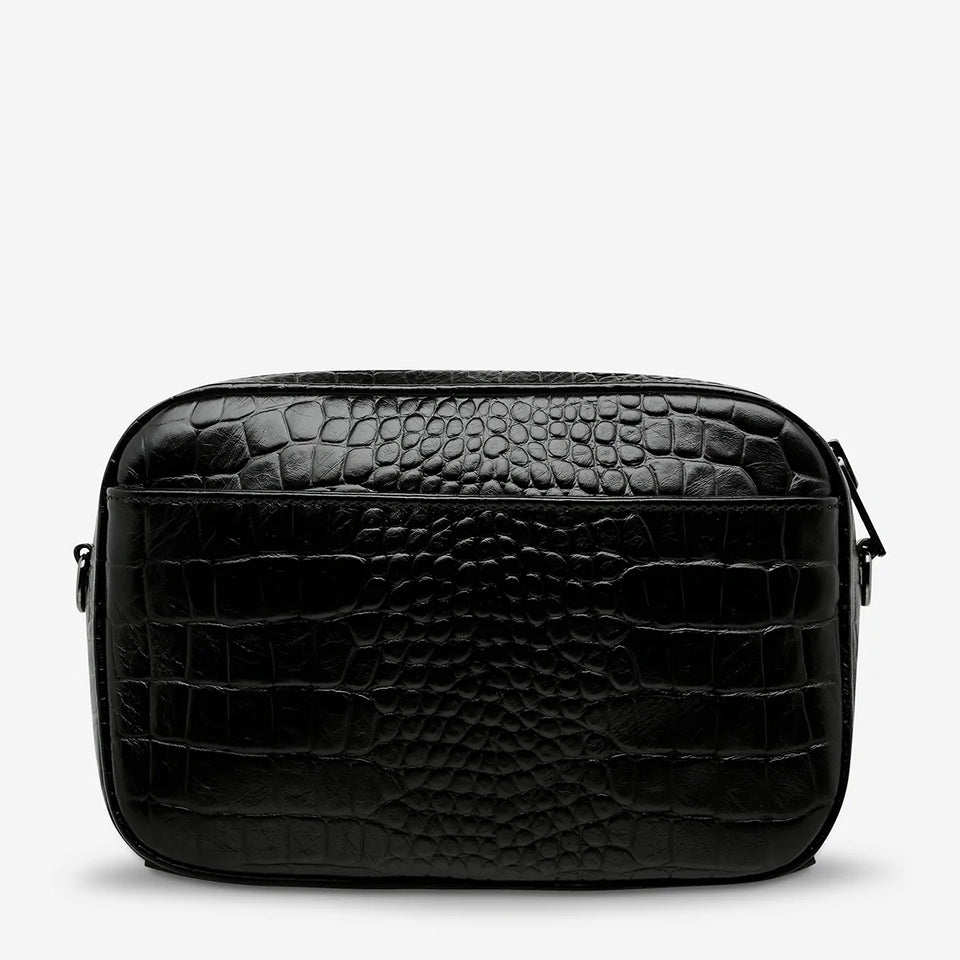 Status Anxiety Plunder Bag Black Croc Emboss