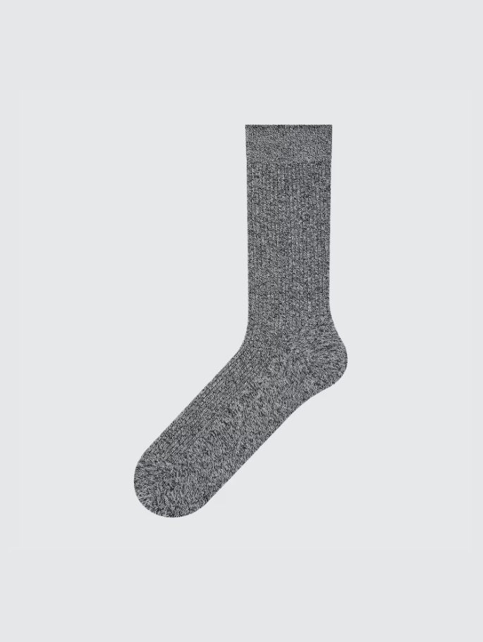 Uniqlo Colorful 50 Sock - 05 Light Gray Heather - Stencil
