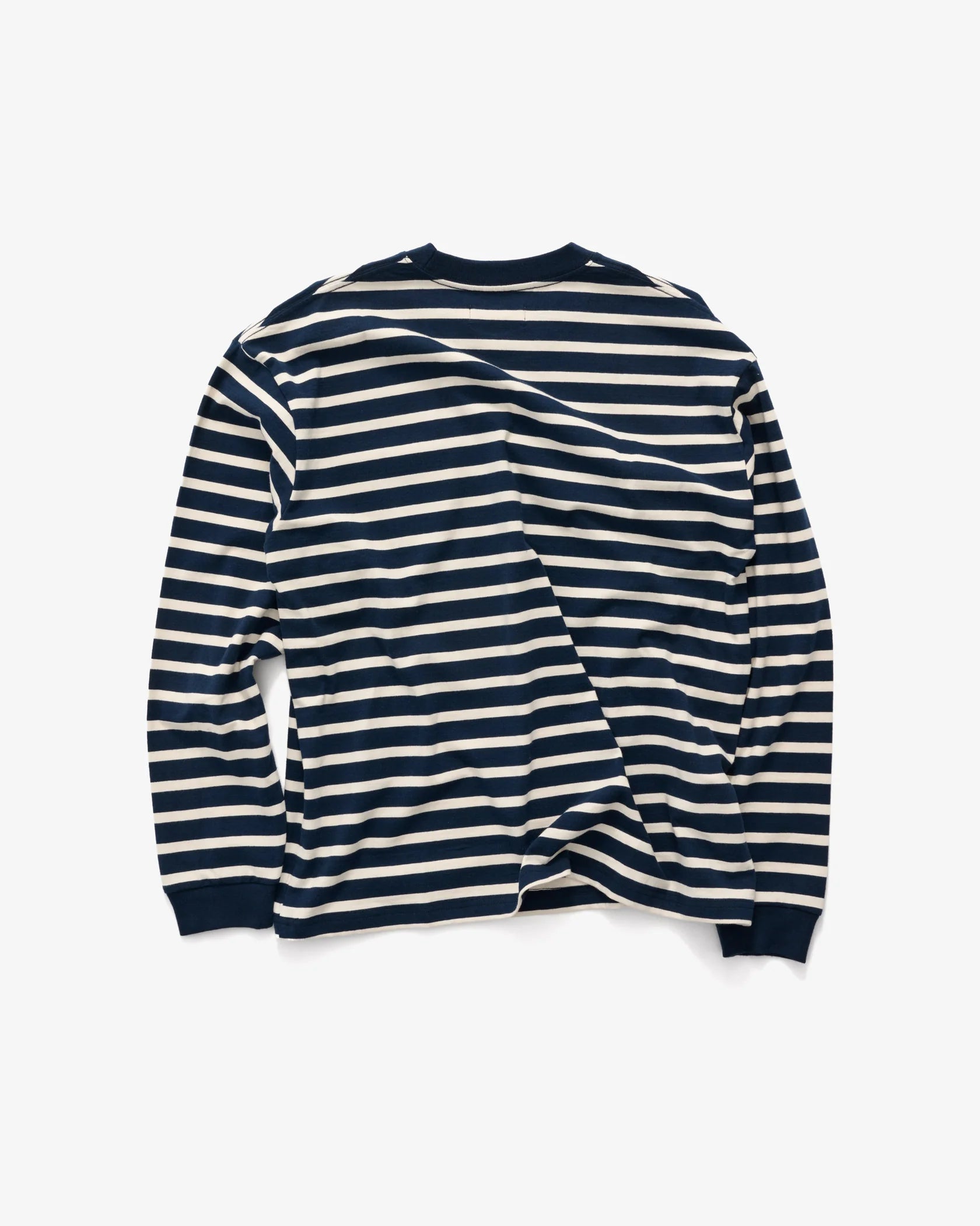 S-Double Stripe L/S Tee - Navy/Cream