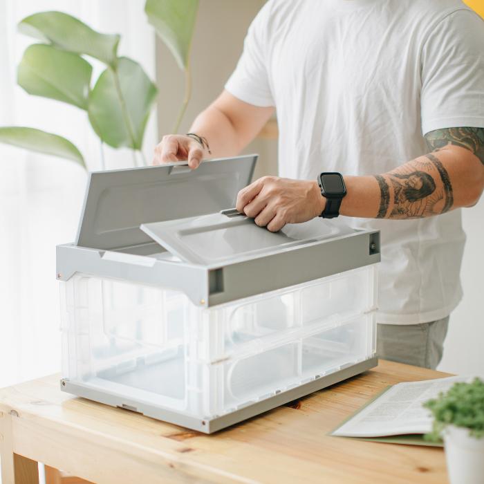 Packman Pack Foldable Storage Box - Grey - Stencil