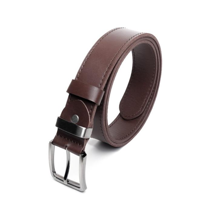 Philo Goods Double Layer Mens 4cm Leather Belt - Chocolate