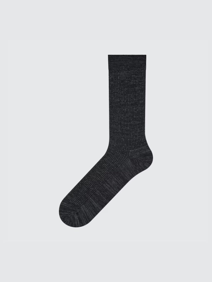 Uniqlo Colorful 50 Sock - 07 Dark Gray Heather - Stencil