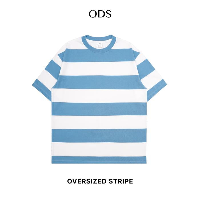 ODS Stripe Tee - White/Light Blue