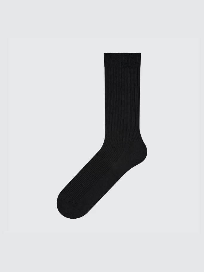 Uniqlo Colorful 50 Sock - 09 Black - Stencil