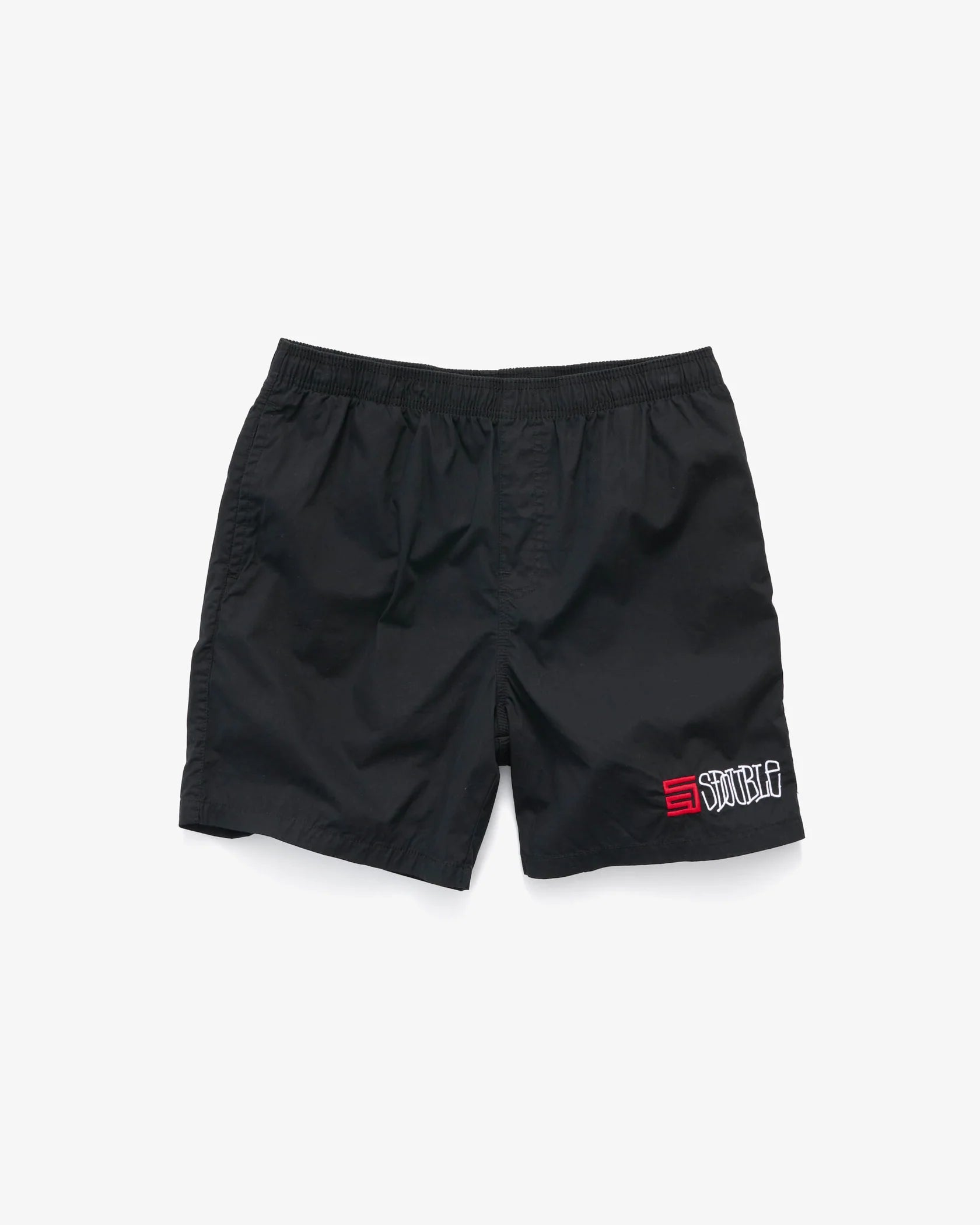 S-Double Timeless Poplin Volley Short - Overdye Black