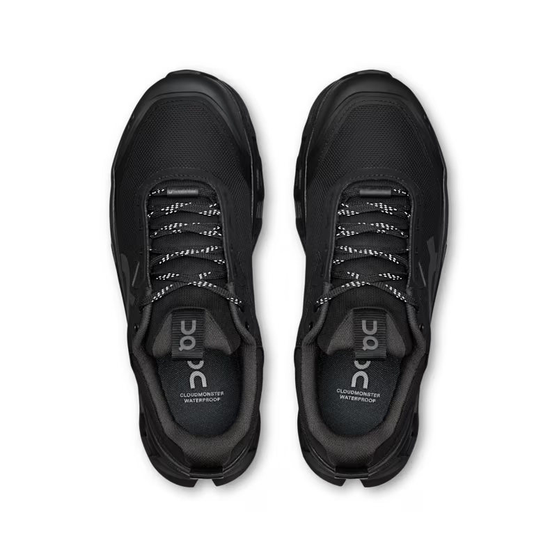 On Women's Cloudmonster 1 Waterproof - Black/Black