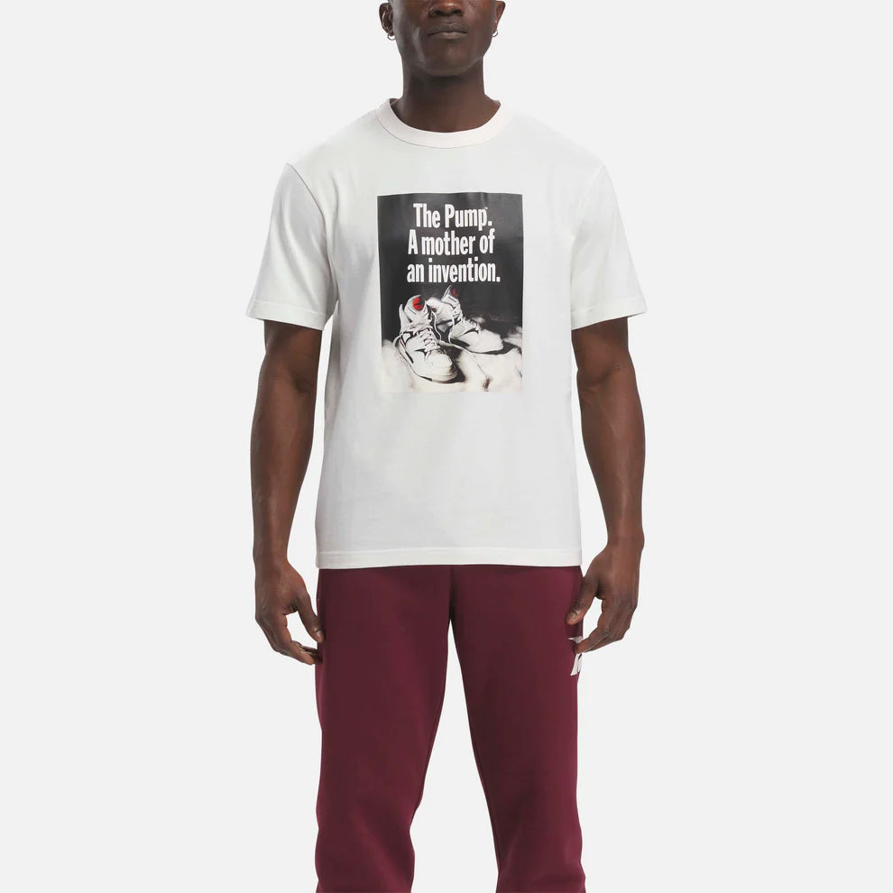 Reebok Basketball Pump Graphic Tee Chalk - Stencil