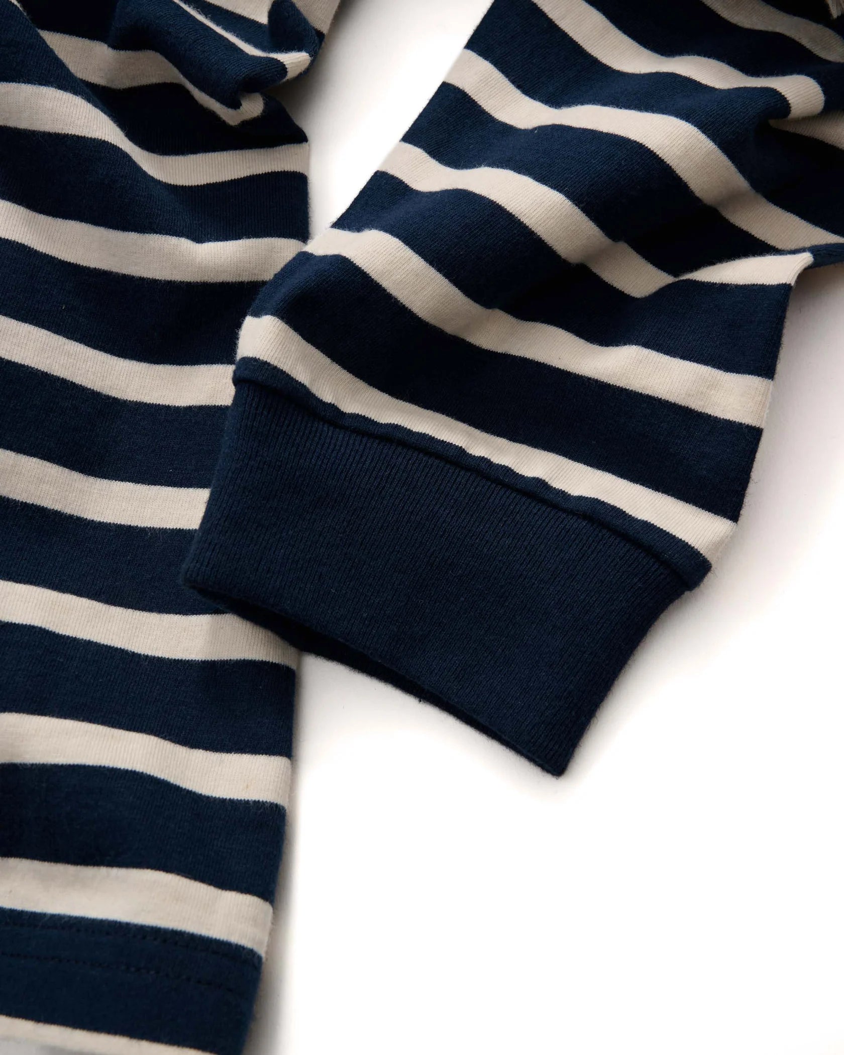 S-Double Stripe L/S Tee - Navy/Cream