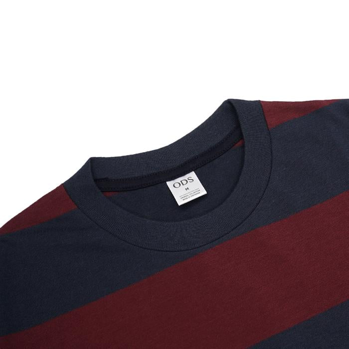 ODS Stripe Tee - Navy/Burgundy