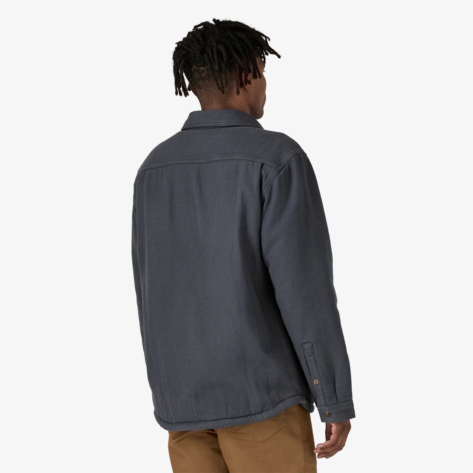 Patagonia Men's Pile-Lined Fjord Loft Shirt - Jacket - Low Tide: Forge Grey - Stencil