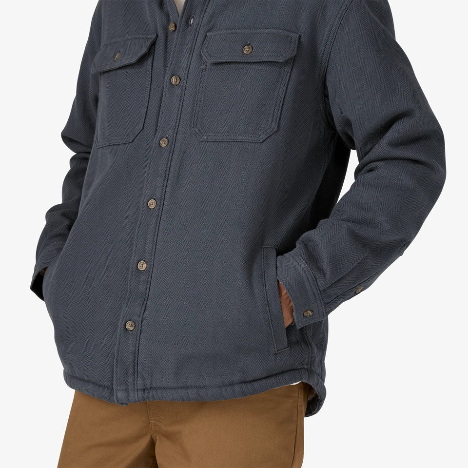Patagonia Men's Pile-Lined Fjord Loft Shirt - Jacket - Low Tide: Forge Grey