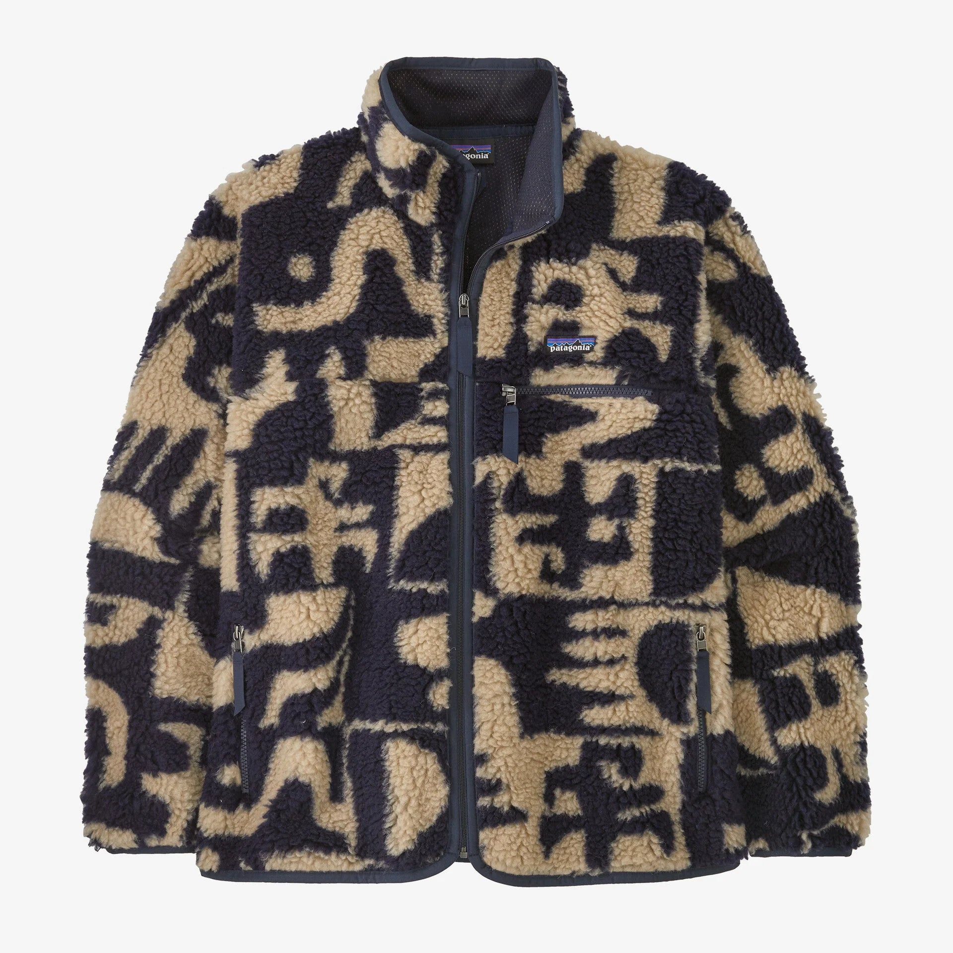 Patagonia Men's Natural Blend Retro Cardigan - Mother Tree : Oar Tan - Stencil