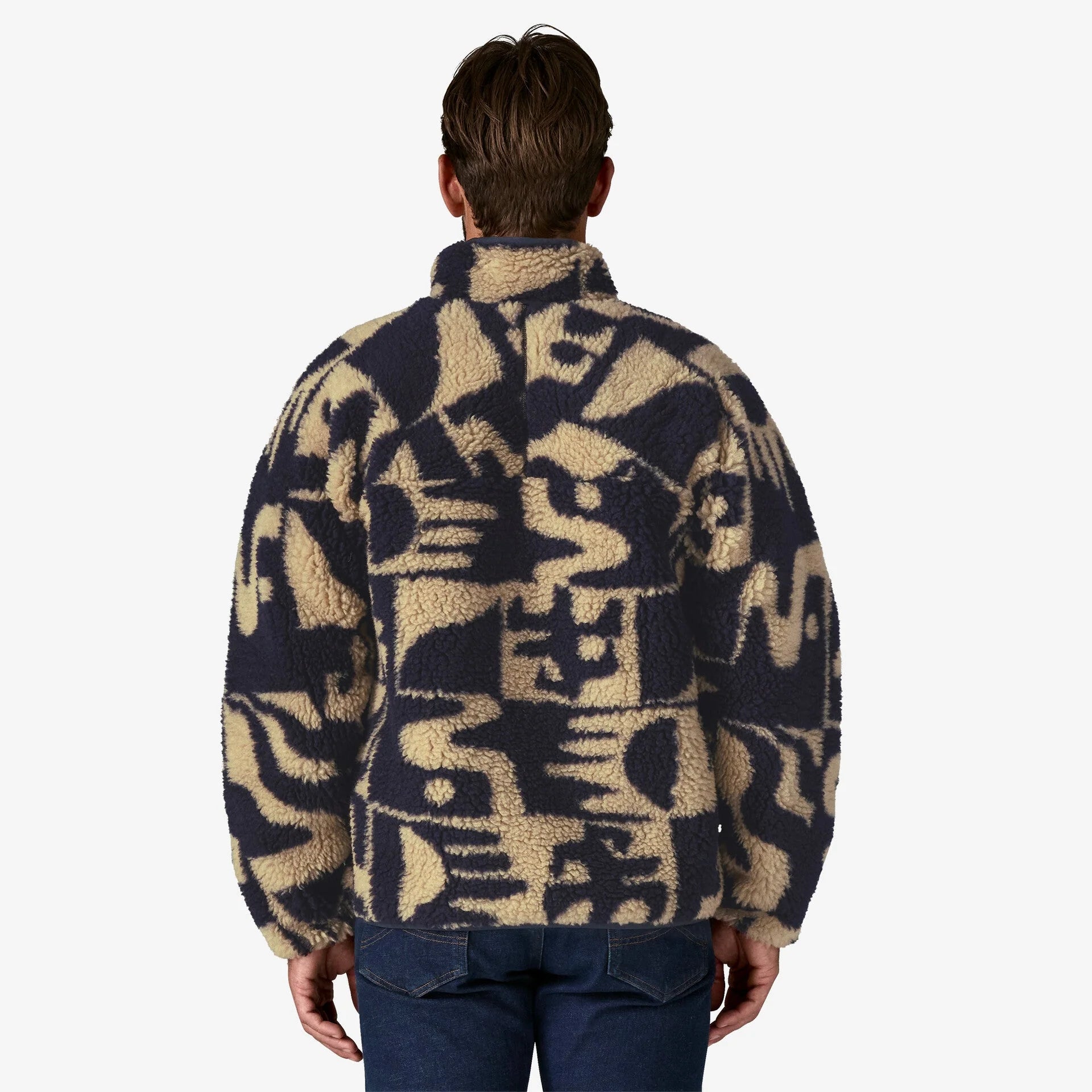 Patagonia Men's Natural Blend Retro Cardigan - Mother Tree : Oar Tan - Stencil