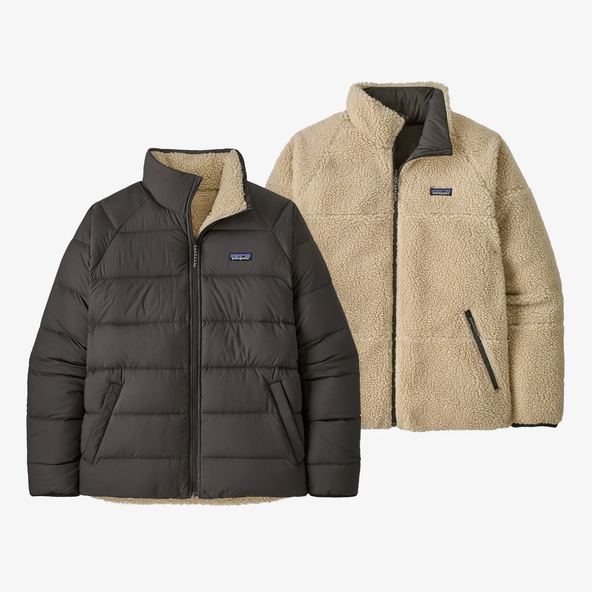 Patagonia Men's Reversible Silent Down Jacket - Black - Stencil