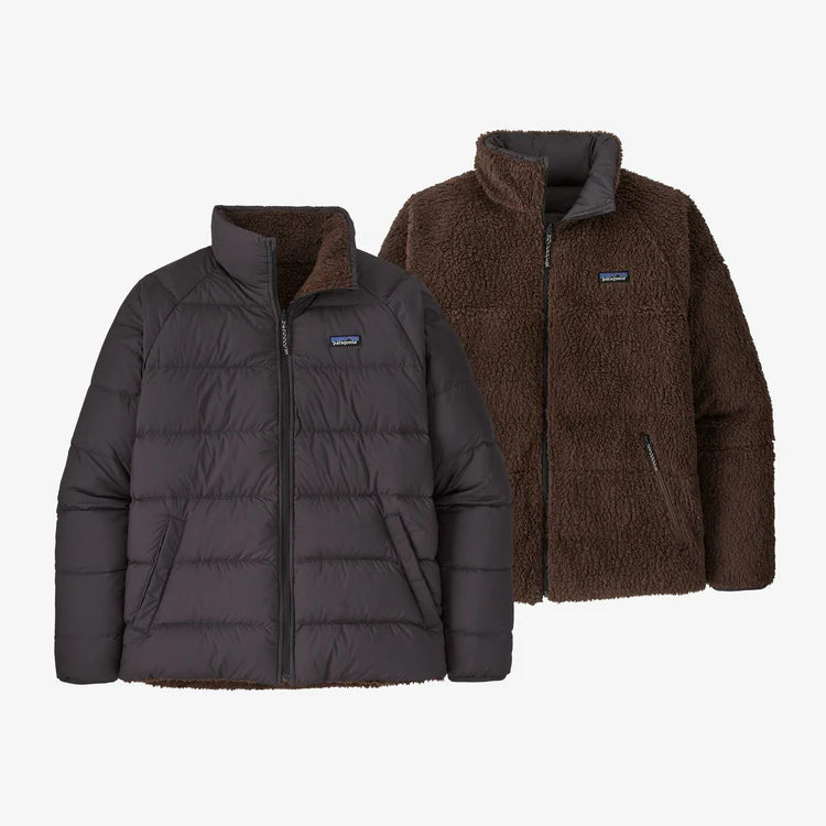 Patagonia Men's Reversible Silent Down Jacket Ink Black - Stencil