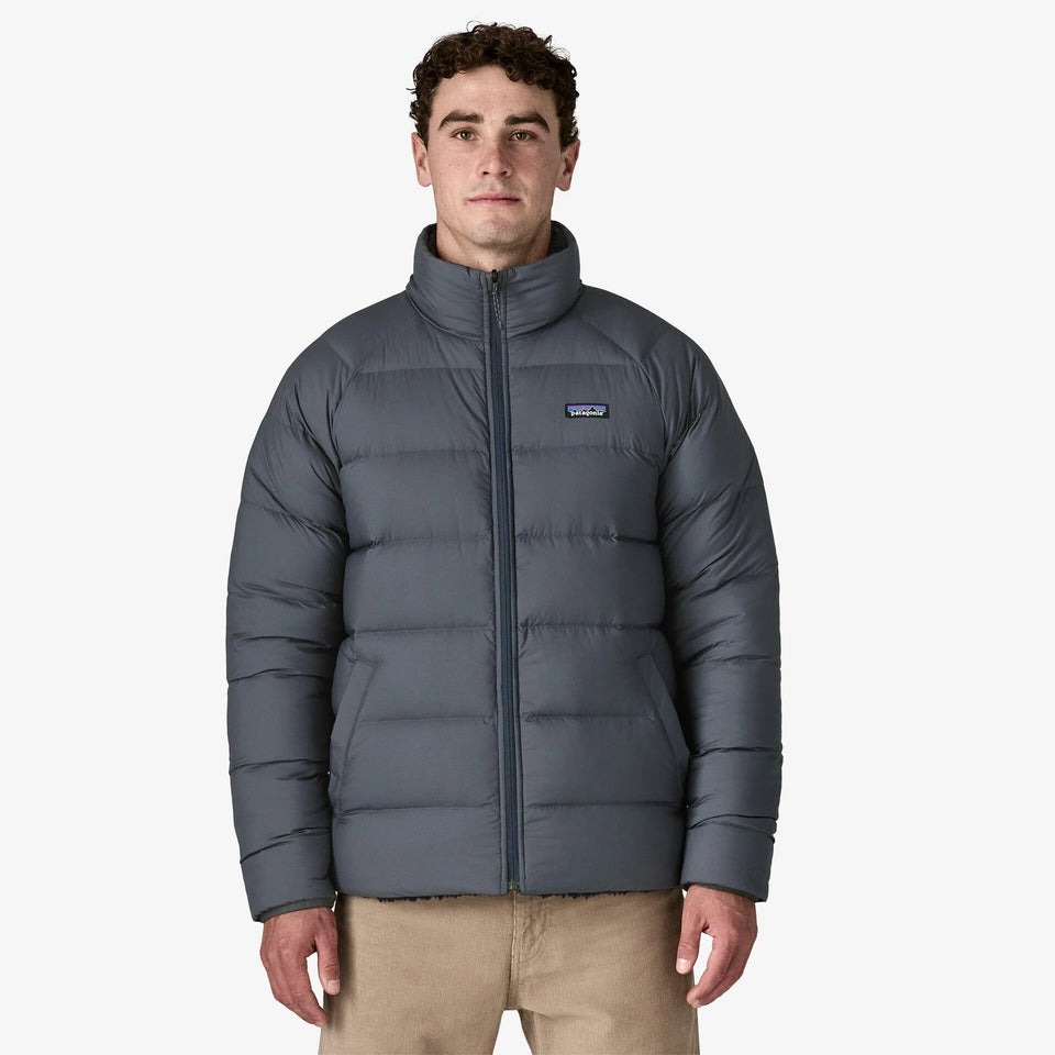 Patagonia Men's Reversible Silent Down Jacket - Smoulder Blue - Stencil