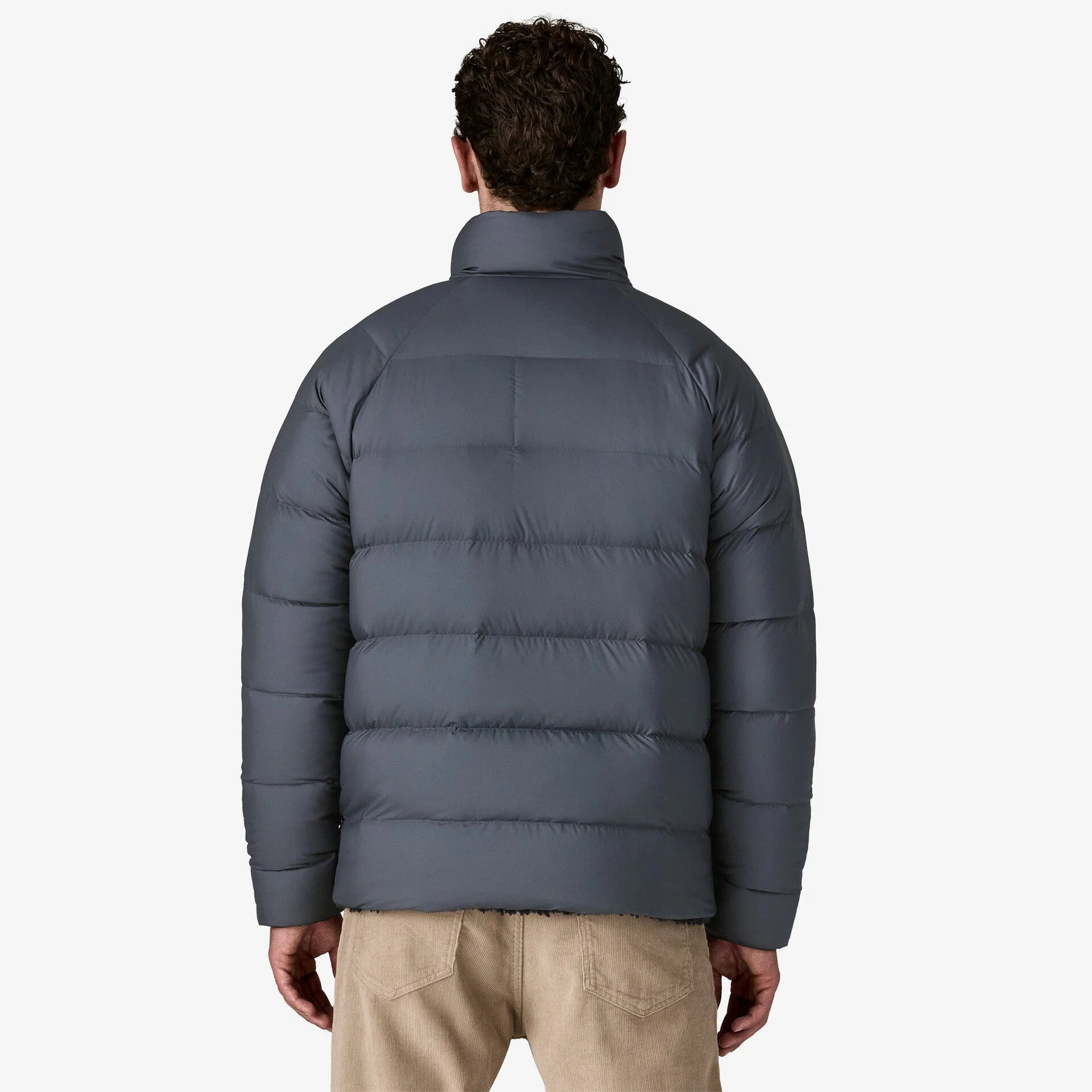 Patagonia Men's Reversible Silent Down Jacket - Smoulder Blue - Stencil