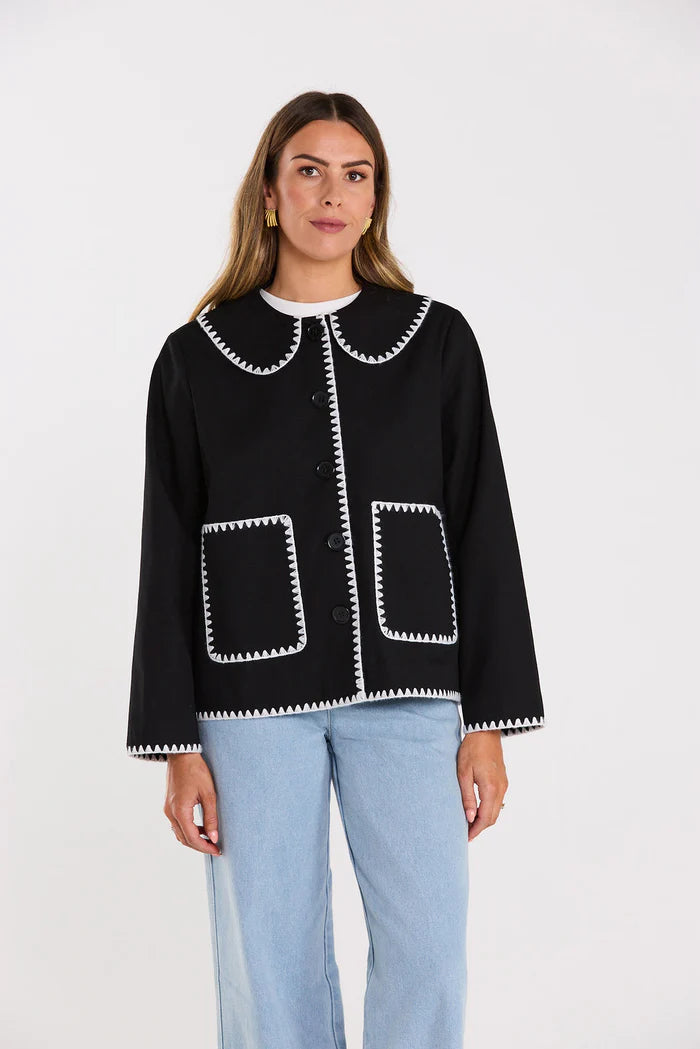 Thing Thing Stitchline Jacket - Black - Stencil