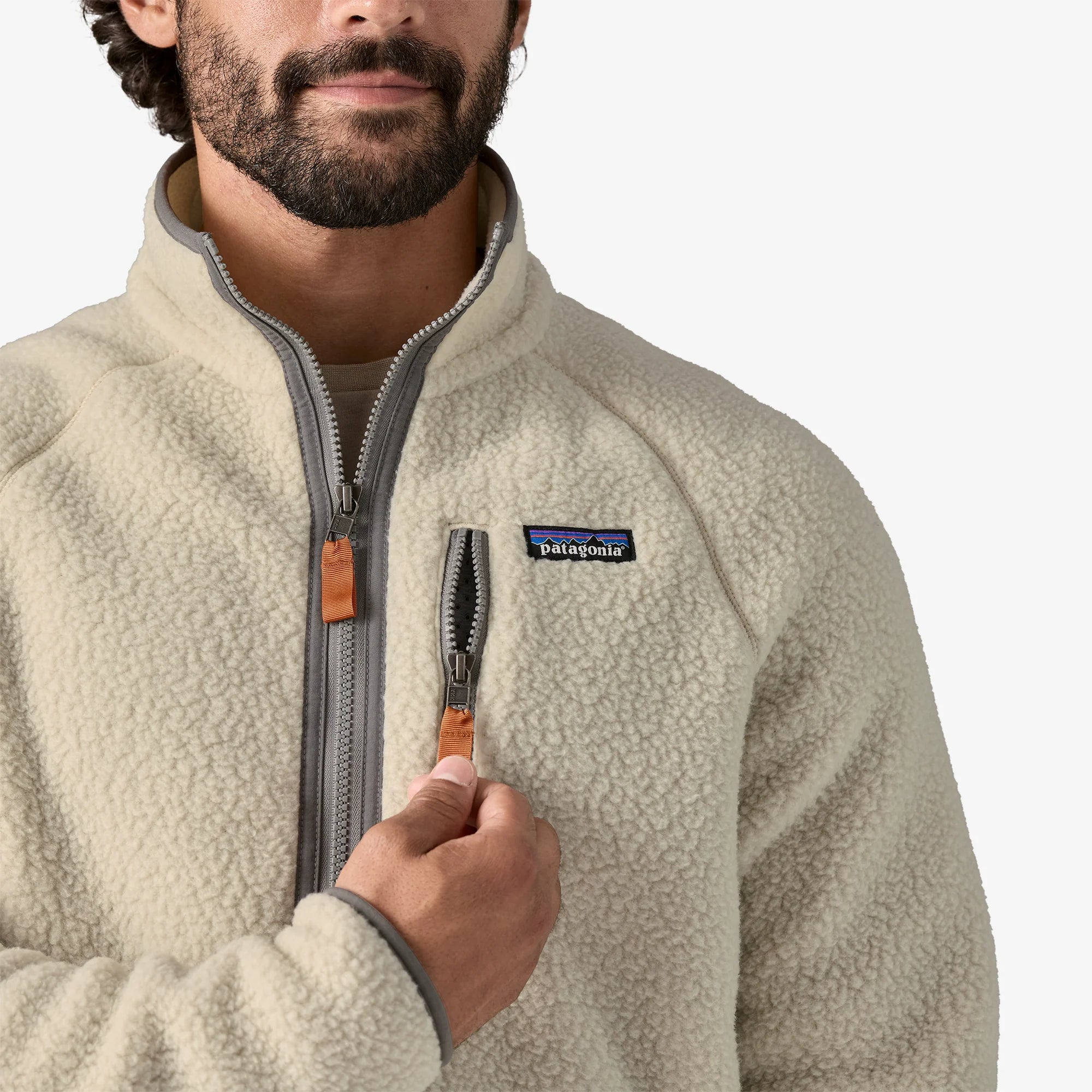Patagonia Men's Retro Pile Fleece Jacket - Pelican - Stencil