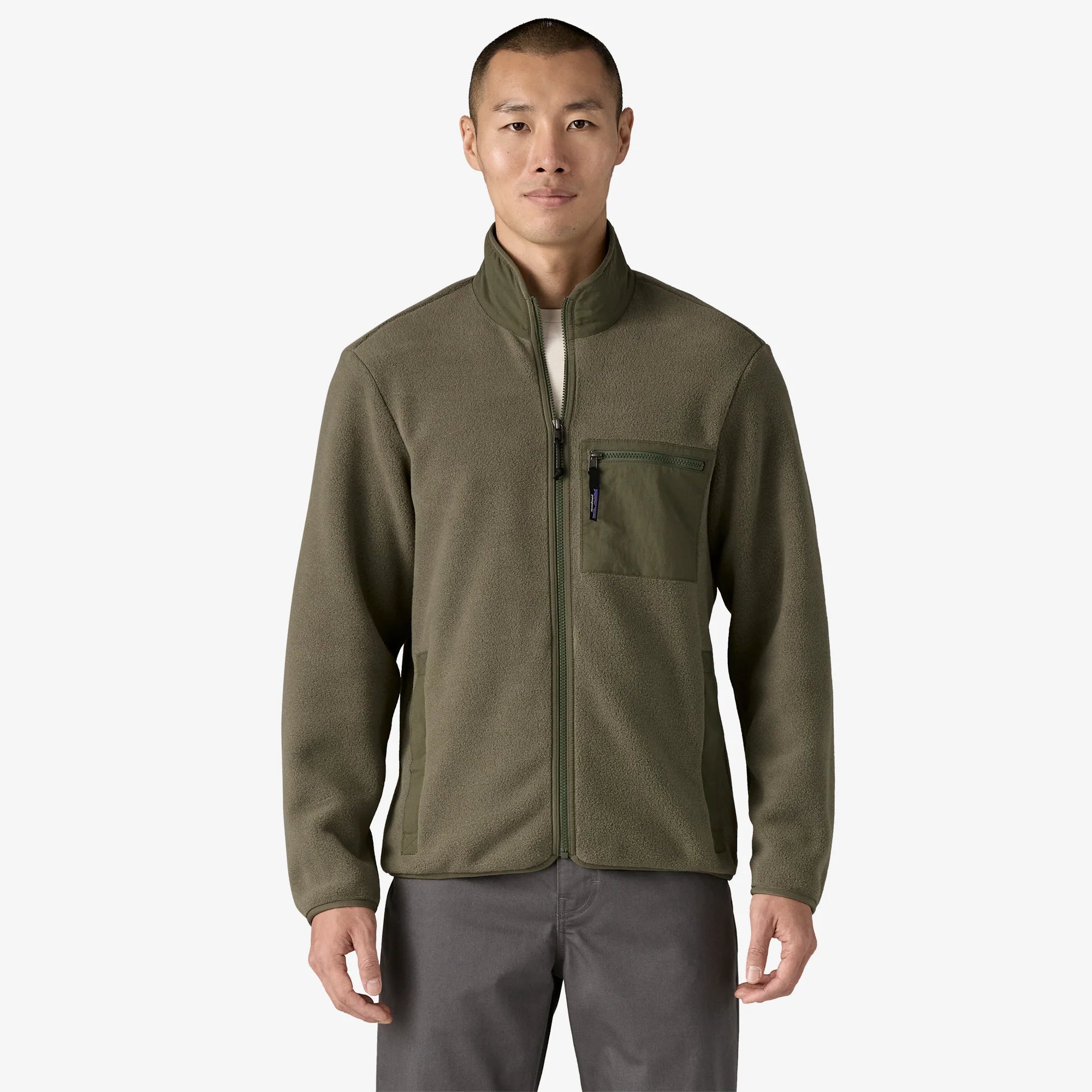 Patagonia Men's Synchilla® Fleece Jacket - Basin Green - Stencil