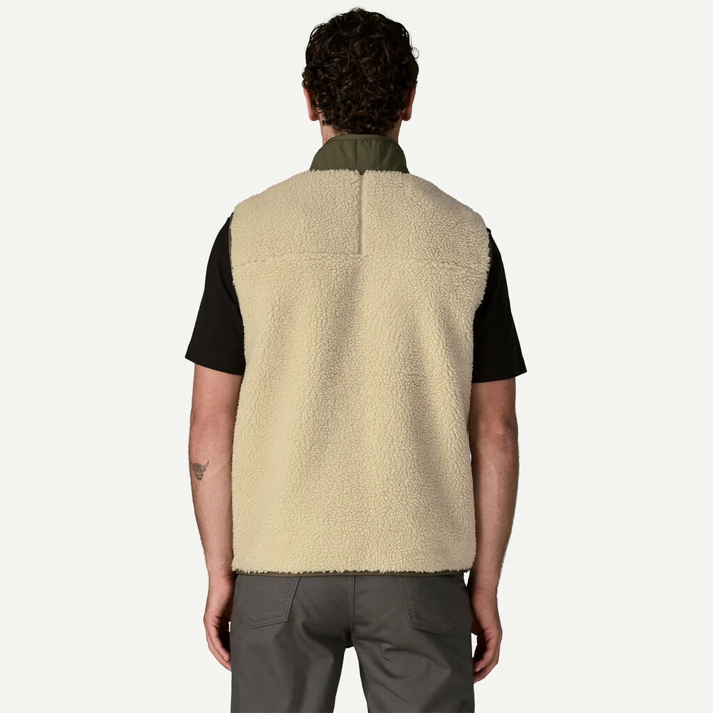 Patagonia Men's Classic Retro-X® Fleece Vest - Dark Natural w/Basin Green - Stencil