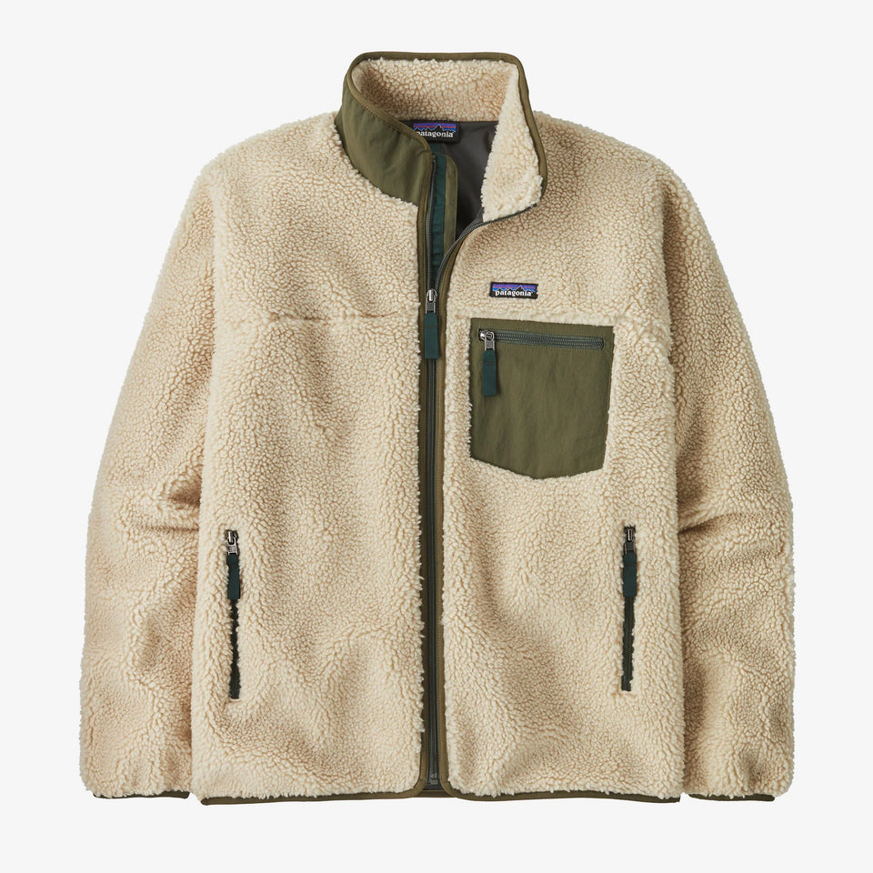 Patagonia Men's Classic Retro-X Jacket - Dark Natural with Basin Green - Stencil