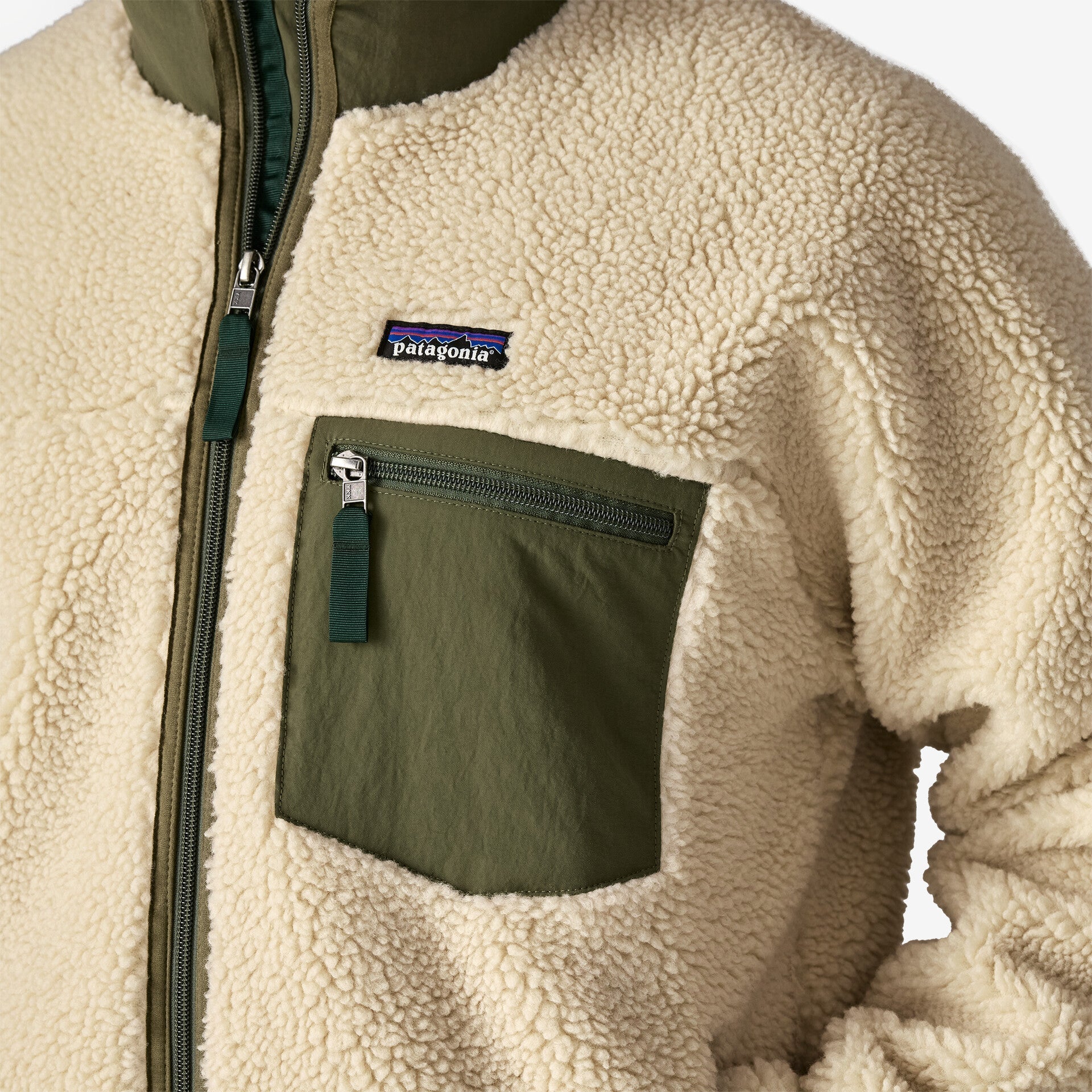 Patagonia Men's Classic Retro-X Jacket - Dark Natural with Basin Green - Stencil