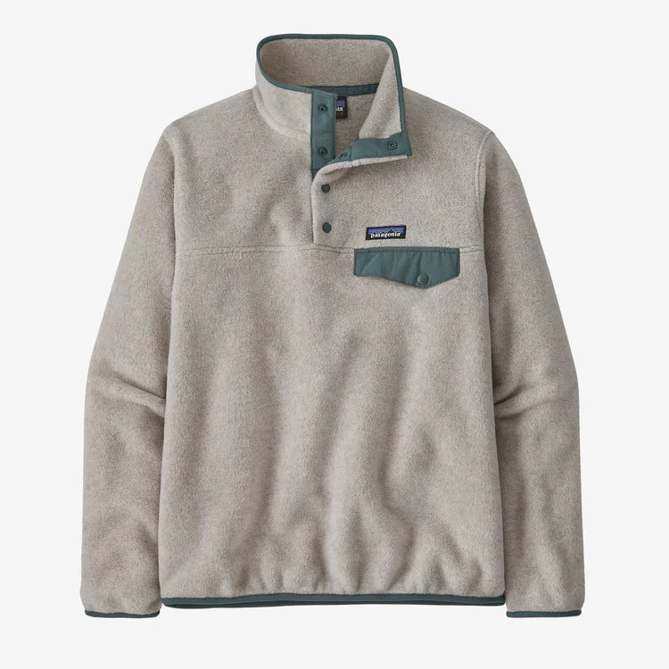 Patagonia Women's Lightweight Synchilla® Snap-T® Pullover - Oatmeal Heather w/Nouveau Green
