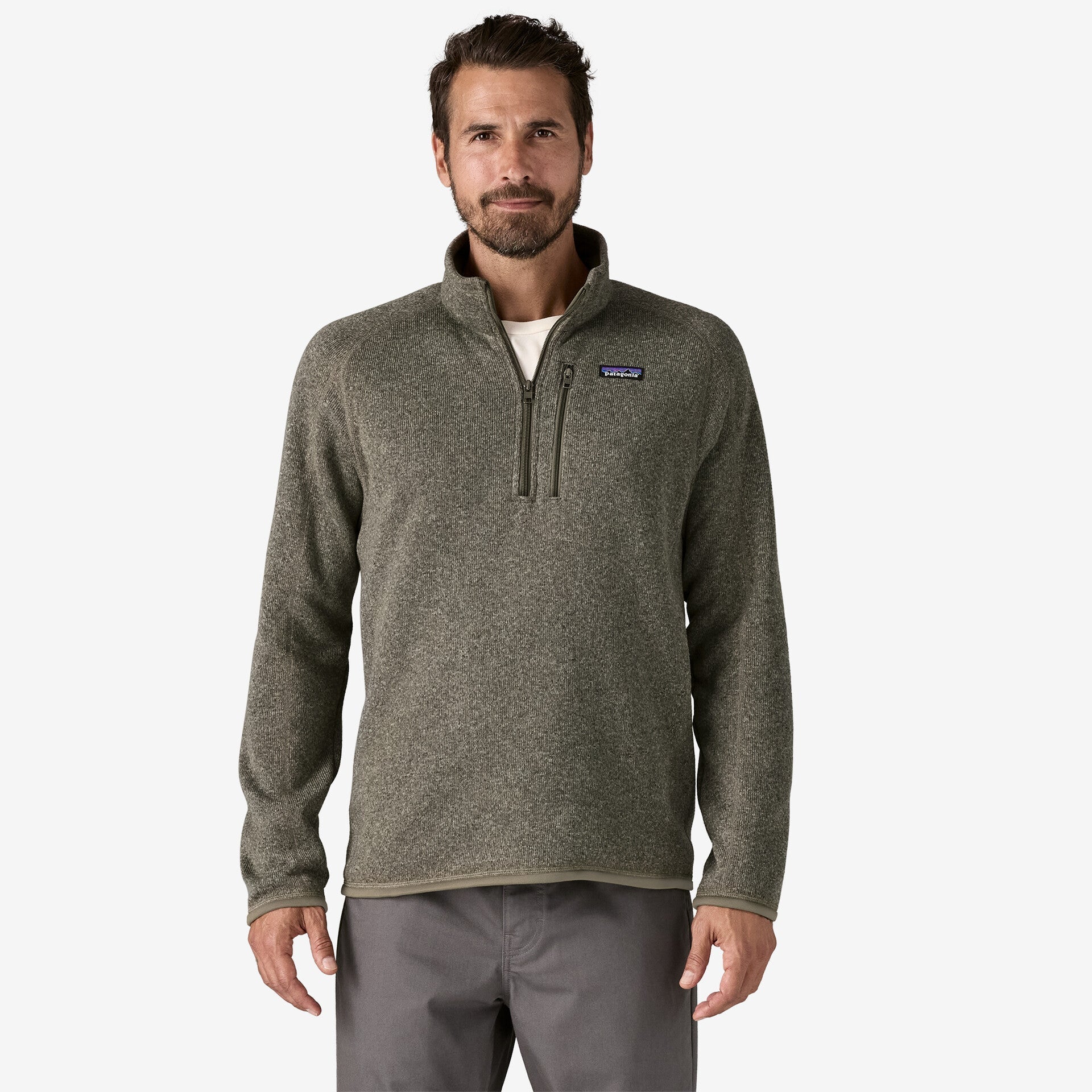 Patagonia Men's Better Sweater® 1/4 Zip - River Rock Green - Stencil