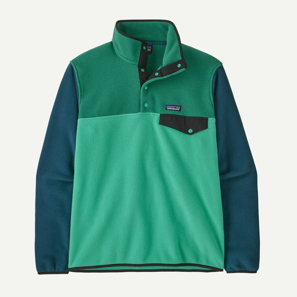 Patagonia Men's Lightweight Synchilla® Snap-T® Fleece Pullover - Aqua Stone - Stencil