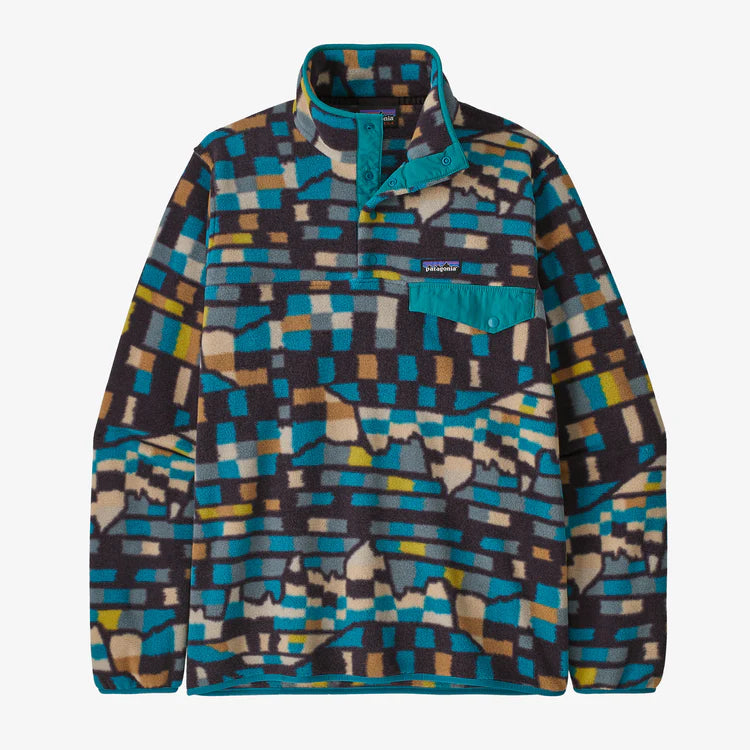 Patagonia Men's Lightweight Synchilla® Snap-T® Pullover Fitz Roy Patchwork: Belay Blue