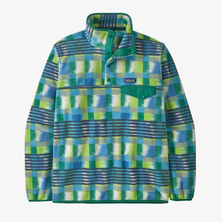 Patagonia Men's Lightweight Synchilla® Snap-T® Fleece Pullover - Painted Lines: Shore Blue