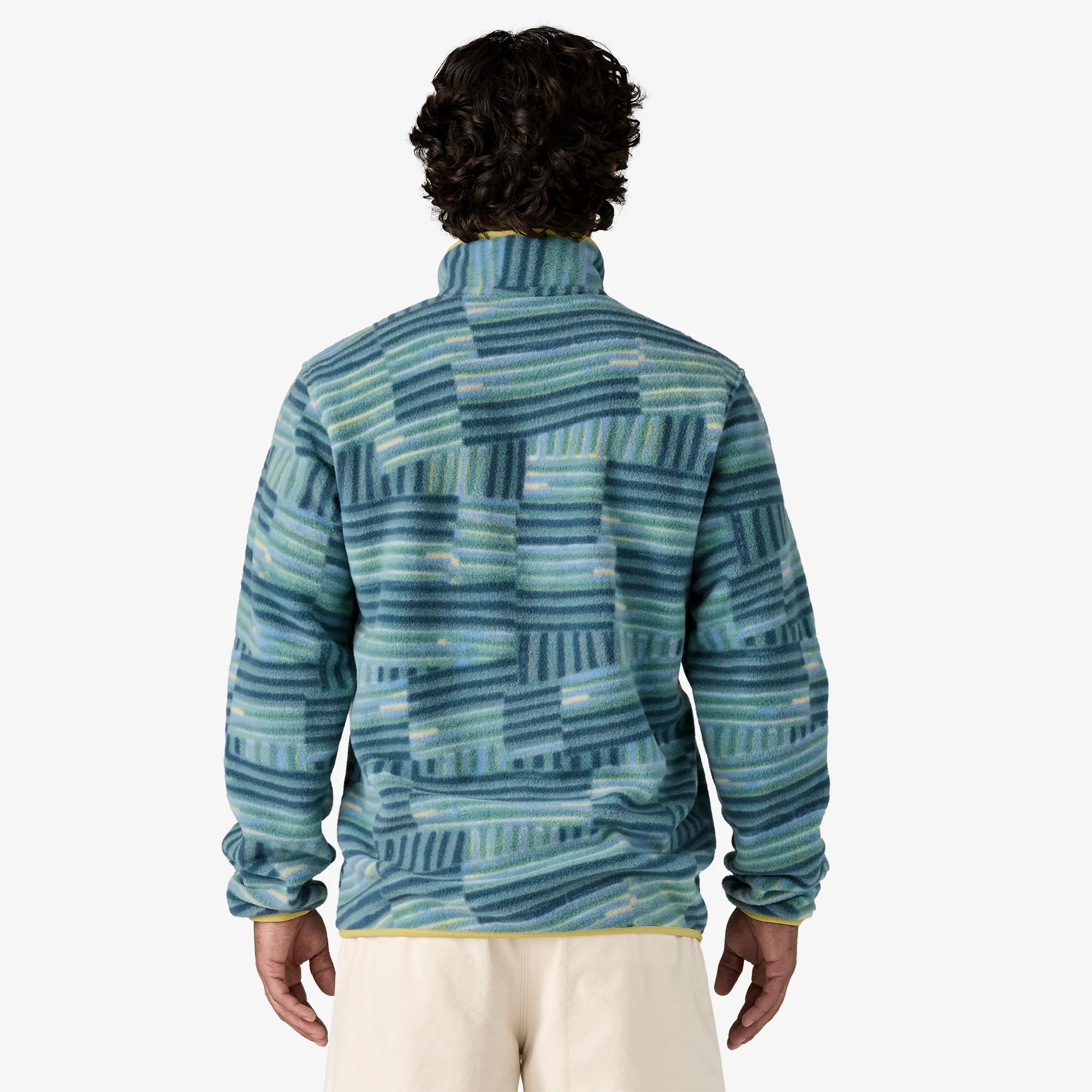 Patagonia Men's Lightweight Synchilla® Snap-T® Pullover - Quilty Fitz: Wetland Blue - Stencil