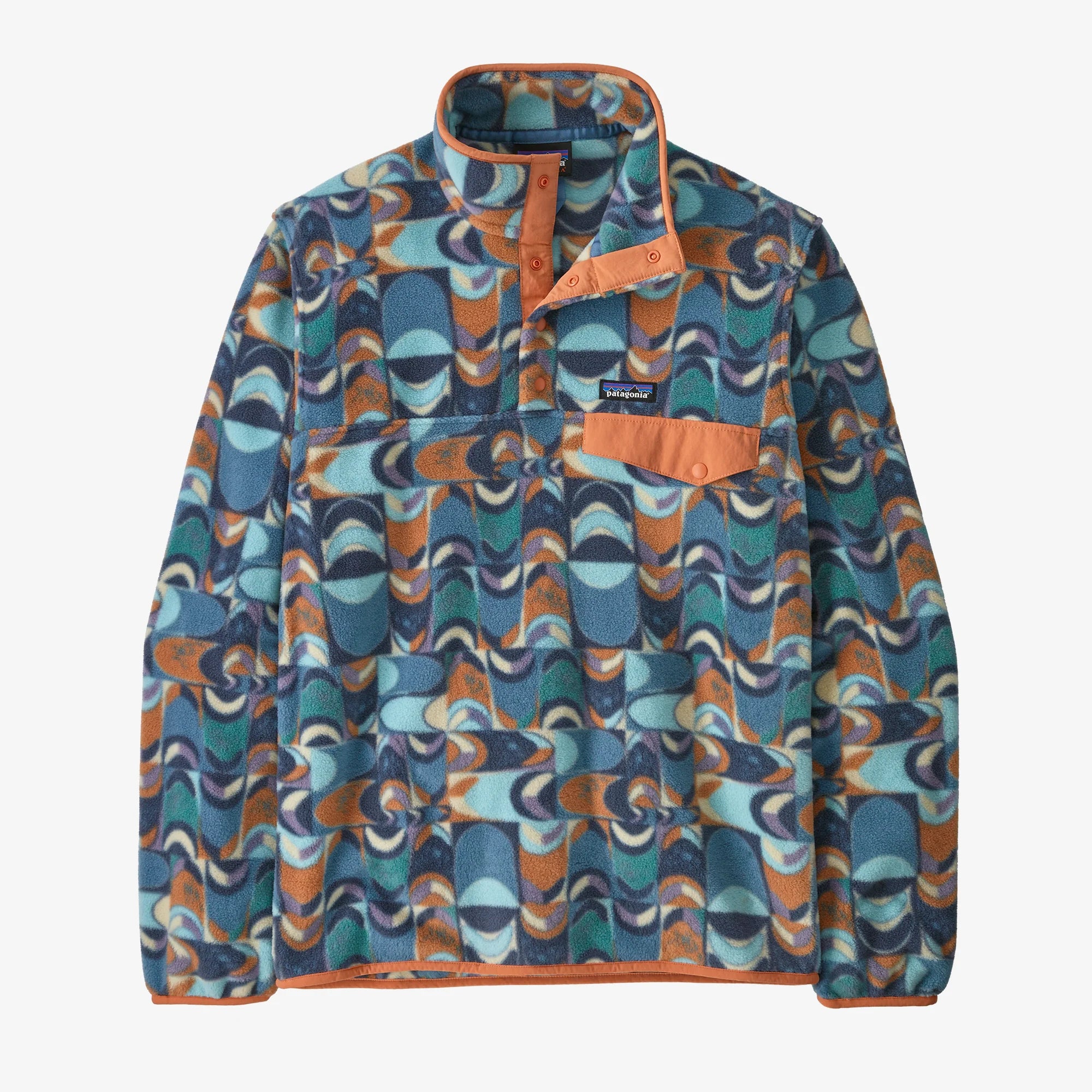 Patagonia Men's Lightweight Synchilla® Snap-T® Pullover - Swallowtail Geo: Still Blue - Stencil