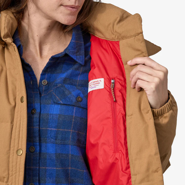 Patagonia Women's Cotton Down Parka Nest Brown - Stencil