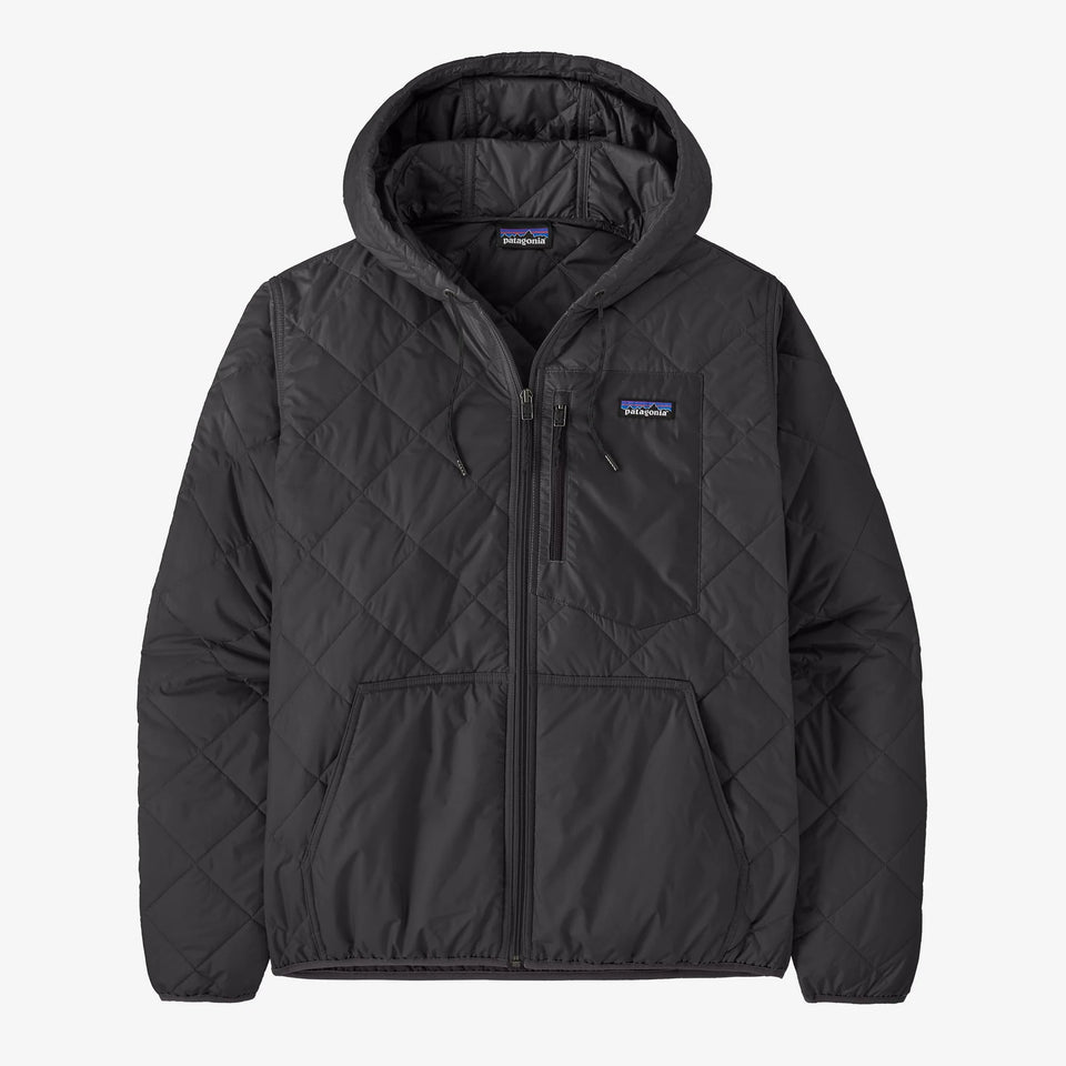 Patagonia Men's Diamond Quilted Bomber Hoody - Black - Stencil