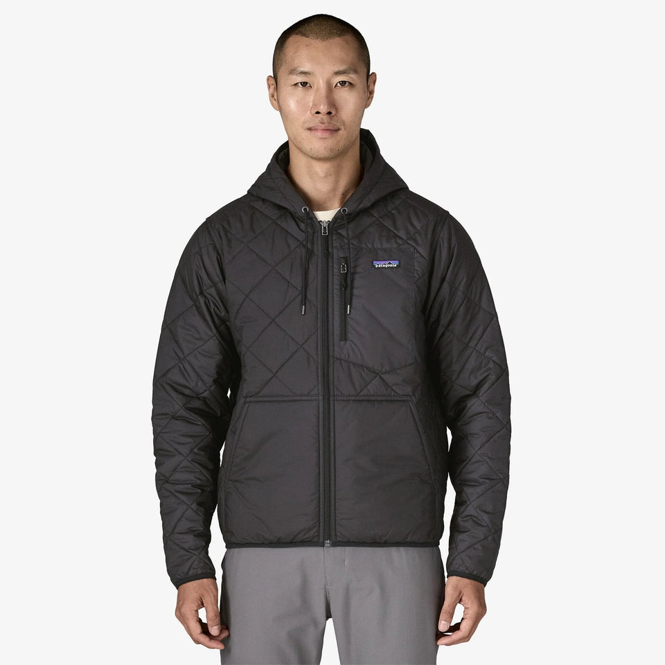 Patagonia Men's Diamond Quilted Bomber Hoody - Black - Stencil