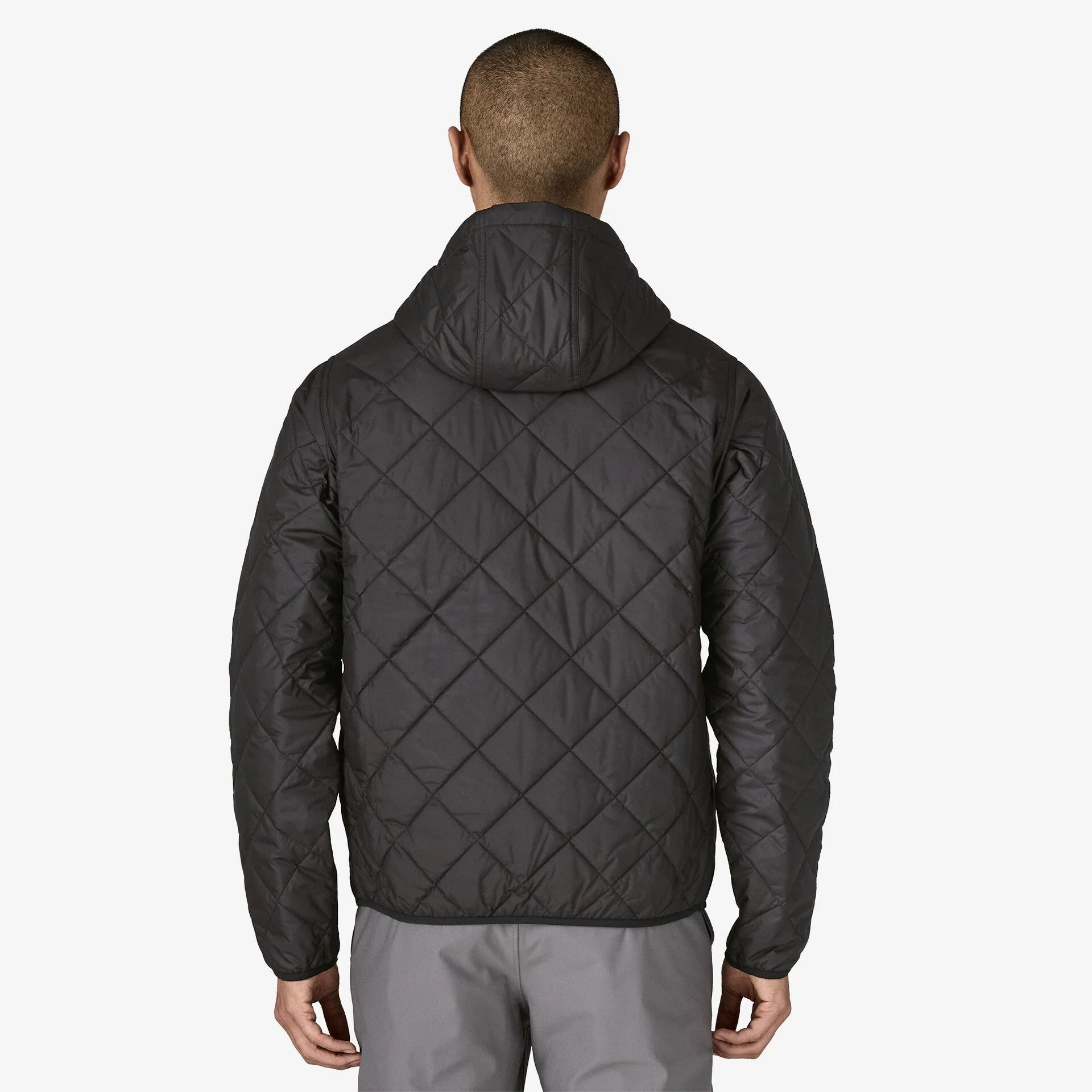 Patagonia Men's Diamond Quilted Bomber Hoody - Black - Stencil