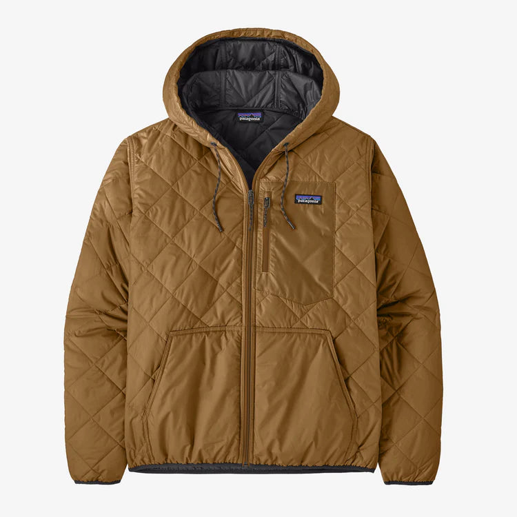 Patagonia Men's Diamond Quilted Bomber Hoody - Deer Brown - Stencil