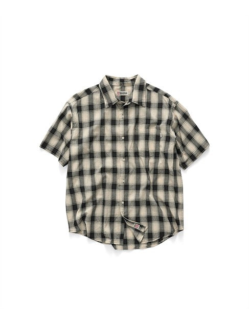 S-Double Vista SS Shirt - Black/White - Stencil