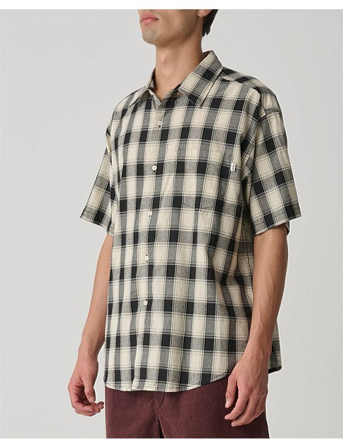 S-Double Vista SS Shirt - Black/White - Stencil