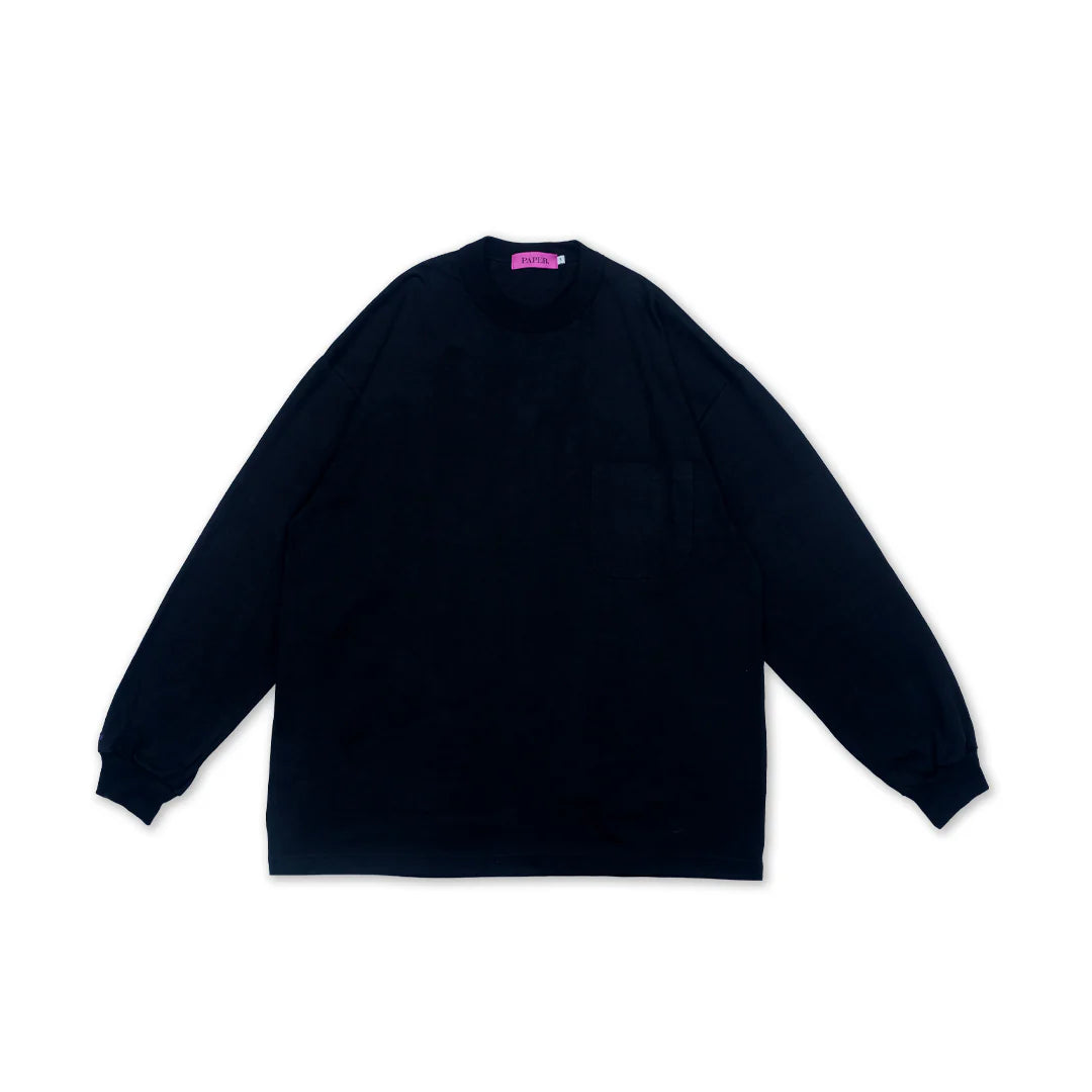 Paper New Heavy Tee - Long Black - Stencil