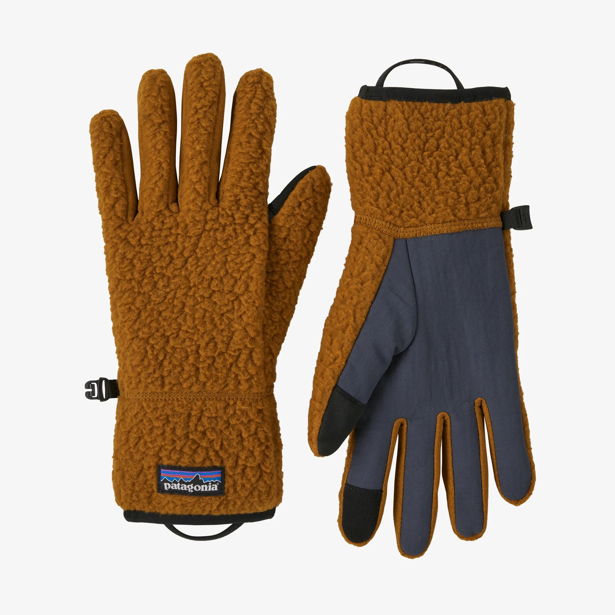 Patagonia Retro Pile Fleece Gloves - Shelter Brown - Stencil