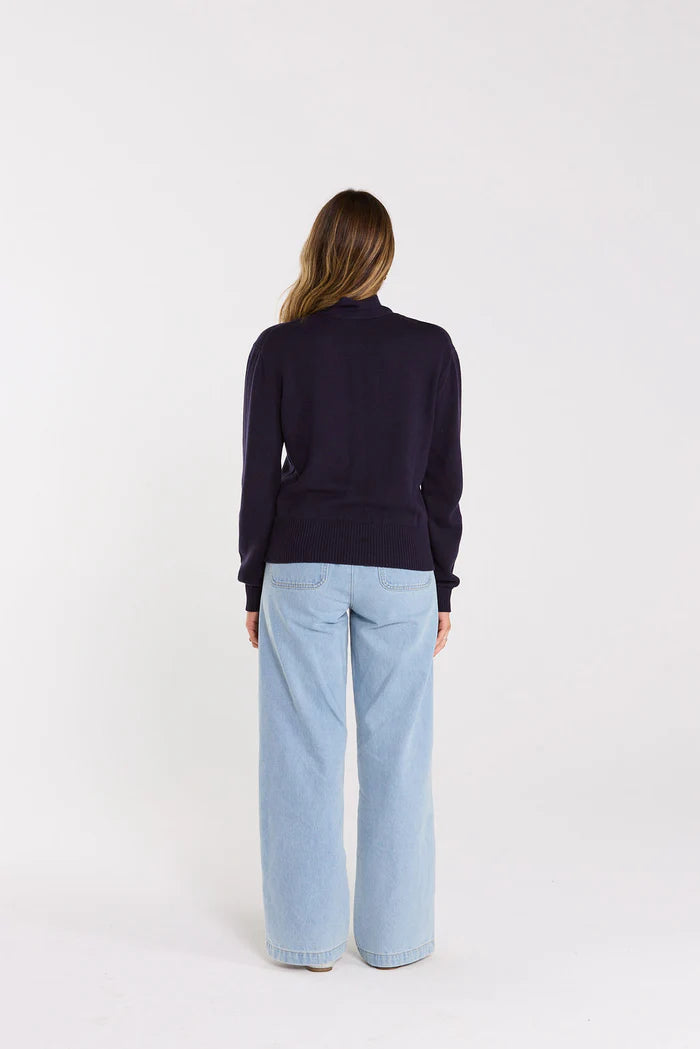 Thing Thing Serene Cardigan - Navy - Stencil