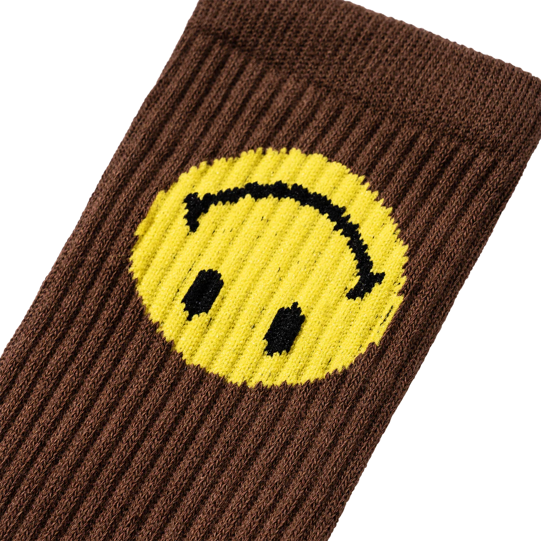 Market Smiley Upside Down Socks Brown - Stencil