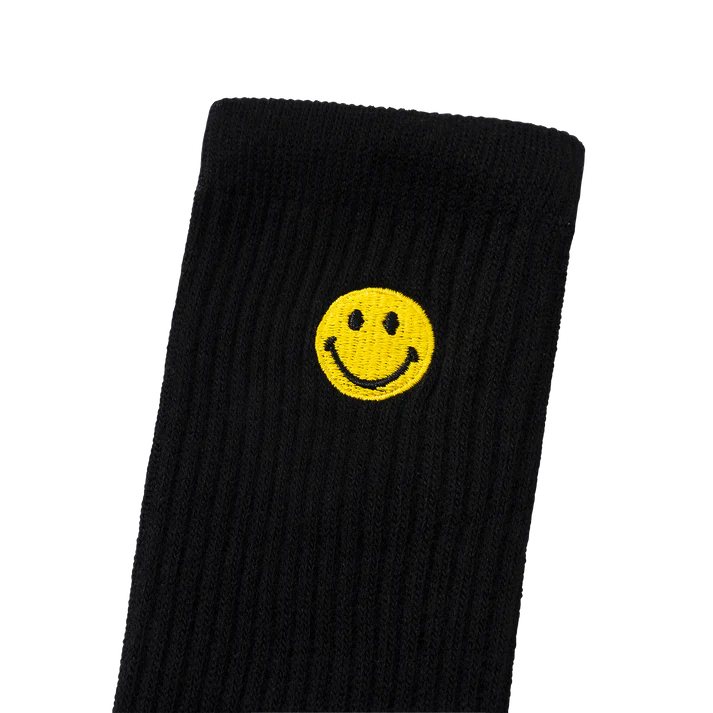 Market Smiley Small Patch Socks Black