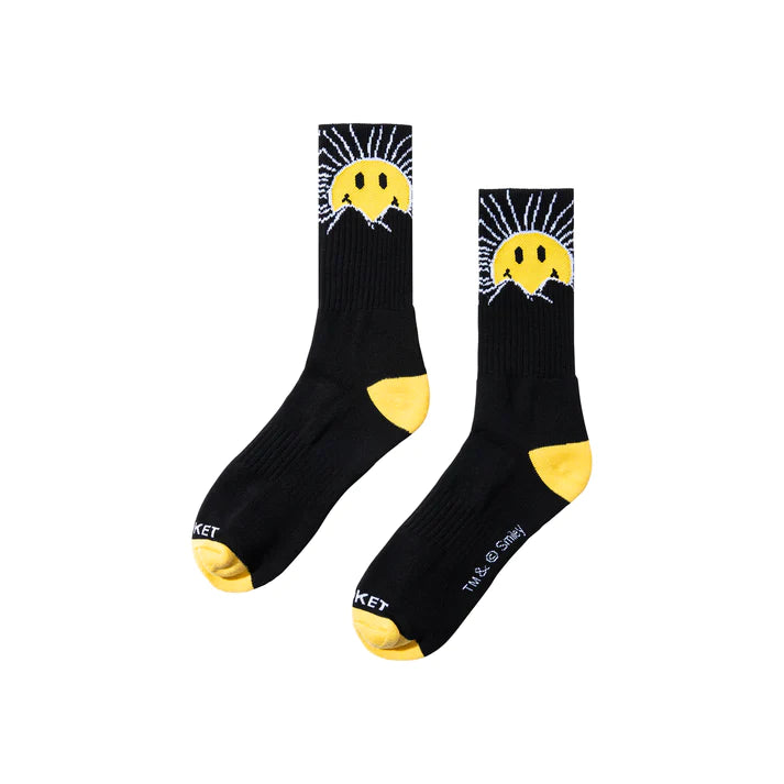 Market Smiley Sunrise Socks Black