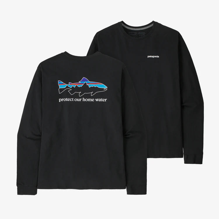 Patagonia Men's Long-Sleeved Home Water Trout Responsibili-Tee® - Black