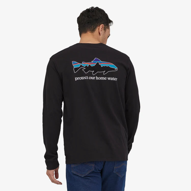 Patagonia Men's Long-Sleeved Home Water Trout Responsibili-Tee® - Black