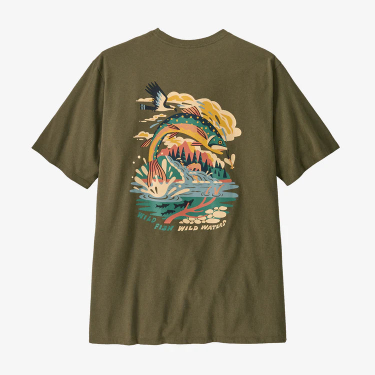 Patagonia Men's Take a Stand Responsibili-Tee® - Pine Stream: Tent Green - Stencil
